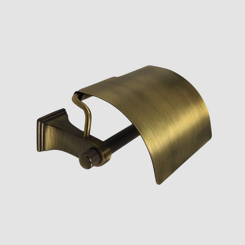 Knurled Antique Toilet Paper Holder Shelf