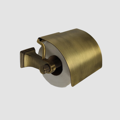 Knurled Antique Toilet Paper Holder Shelf